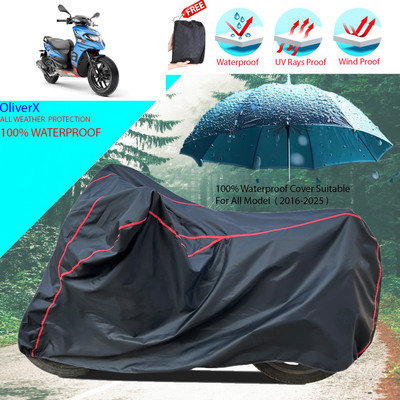 OliverX Waterproof Two Wheeler Cover for Aprilia(SR 125, Black)