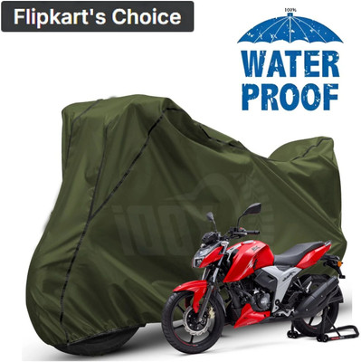 OliverX Waterproof Two Wheeler Cover for TVS(Apache RTR 160 4V, Green, Black)