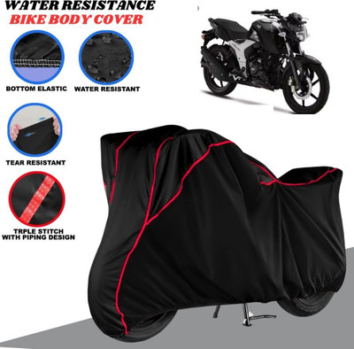 SRP PRODUCT Waterproof Two Wheeler Cover for TVS(Apache RTR 160, Black, Red)