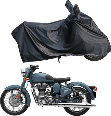 Motodreka Waterproof Two Wheeler Cover for Royal Enfield(Squadron Blue, Black)
