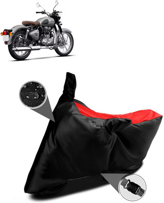 GOSHIV-car and bike accessories Waterproof Two Wheeler Cover for Royal Enfield(Classic Gunmetal, Red)