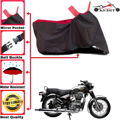 AASHTIK MART Two Wheeler Cover for Royal Enfield(Electra Delux, Red, Black)