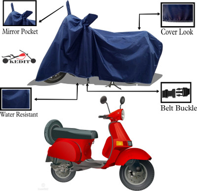 KEDIT Two Wheeler Cover for Vespa(Vespa VXL 150, Blue)