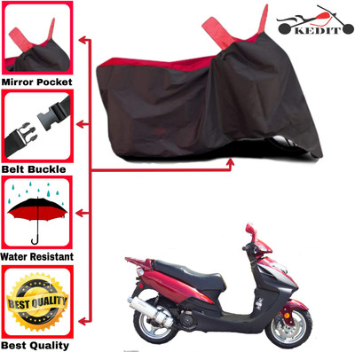 KEDIT Two Wheeler Cover for Mahindra(Flyte, Red, Black)