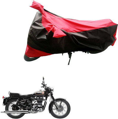 MMSSTAR Waterproof Two Wheeler Cover for Royal Enfield(Classic 350, Black, Red)