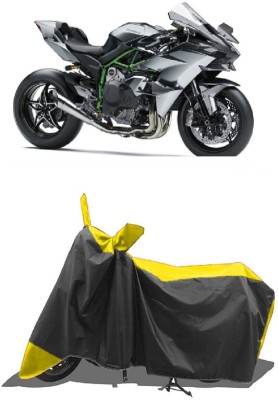 SUGASHRI Waterproof Two Wheeler Cover for Kawasaki(Ninja H2R, Yellow, Black)