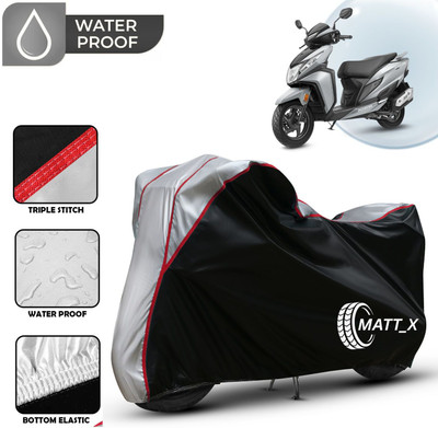 MATT_X Waterproof Two Wheeler Cover for Honda(Dio, Black, Silver)