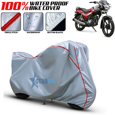 Starvin Waterproof Two Wheeler Cover for TVS(Star City BS6, Silver, Red)