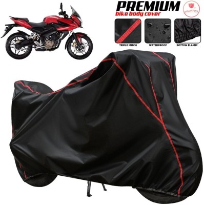 MADAFIYA Two Wheeler Cover for Bajaj(Pulsar AS 150, Black, Red, Multicolor)