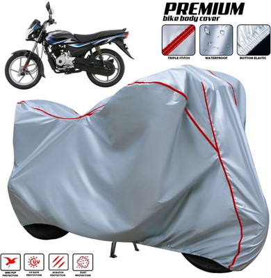 xodi Waterproof Two Wheeler Cover for Bajaj(Platina 100 BS6, Silver, Red, Multicolor)