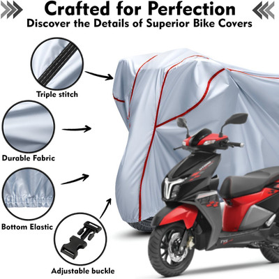 Shiv Kanha Waterproof Two Wheeler Cover for TVS(Ntorq 125, Silver, Red)