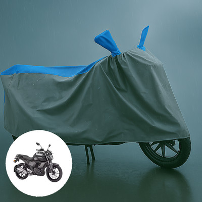PAGORA Waterproof Two Wheeler Cover for Yamaha(FZ S V3.0 FI, Grey, Blue)