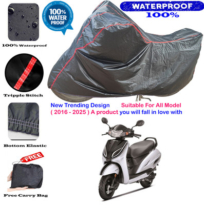 AutoGalaxy Waterproof Two Wheeler Cover for Honda(Activa 5G, Black, Red)