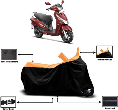 Amexride Two Wheeler Cover for Hero(Duet LX 110CC, Orange)