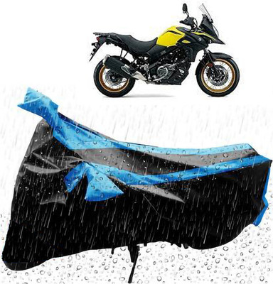 Mdstar Waterproof Two Wheeler Cover for Suzuki(V-Strom 650 XT, Blue)