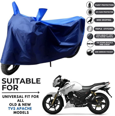 MADAFIYA Two Wheeler Cover for TVS(Apache RTR 180, Blue, Blue)