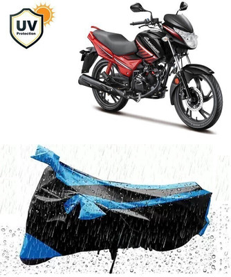 DeepShakshi AUTOMOTIVE Two Wheeler Cover for Hero(Glamour, Blue, Black)
