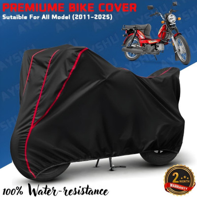 AYSHU Waterproof Two Wheeler Cover for TVS(XL 100 Heavy Duty, Black, Red)