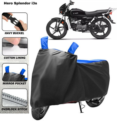 brandroofz Two Wheeler Cover for Hero(Splendor I Smart, Black, Blue)