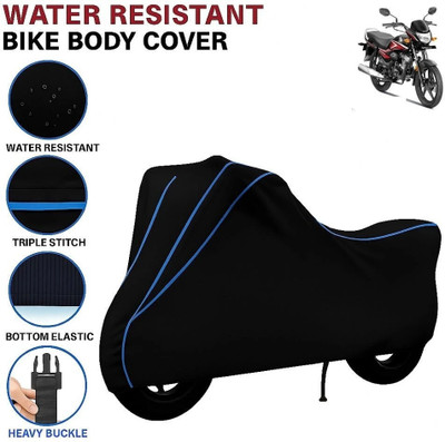 BigFly Waterproof Two Wheeler Cover for Honda(CB Shine, Black, Blue)