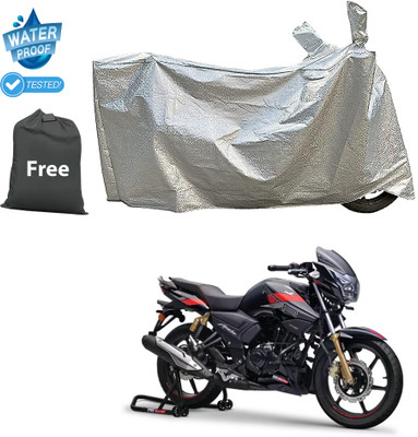 CODOKI Waterproof Two Wheeler Cover for TVS(Apache RTR 180, Silver)
