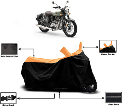 Amexride Two Wheeler Cover for Royal Enfield(Classic 350, Orange)