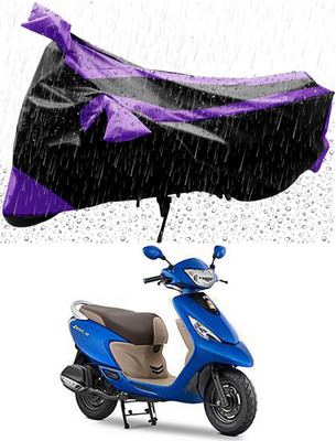 Mdstar Waterproof Two Wheeler Cover for TVS(Scooty Zest, Purple, Black)