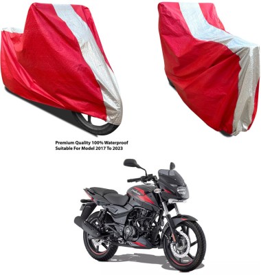 AutoGalaxy Waterproof Two Wheeler Cover for Bajaj(Pulsar 150, Silver, Red)