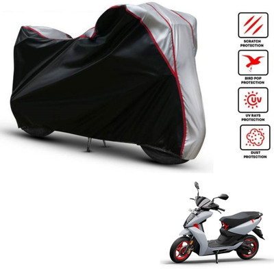 Car Life Waterproof Two Wheeler Cover for Ather(450 X, Black, Silver)