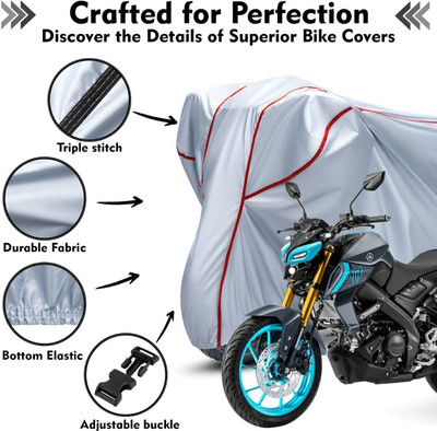 Shiv Kanha Waterproof Two Wheeler Cover for Yamaha(MT 15, Silver, Red)