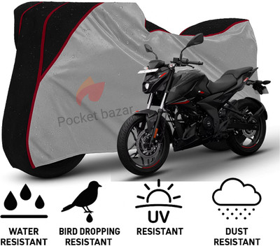 pocket bazar Waterproof Two Wheeler Cover for Bajaj(Pulsar N160, Silver, Black)