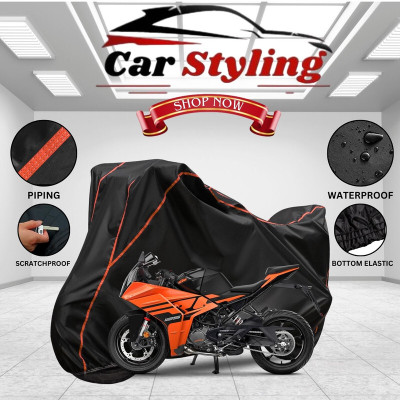 Car Styling Waterproof Two Wheeler Cover for KTM(RC 125 BS6, Black, Red)