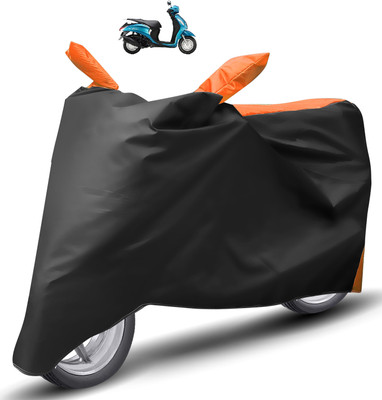 Caronix Two Wheeler Cover for Yamaha(Fascino, Orange)