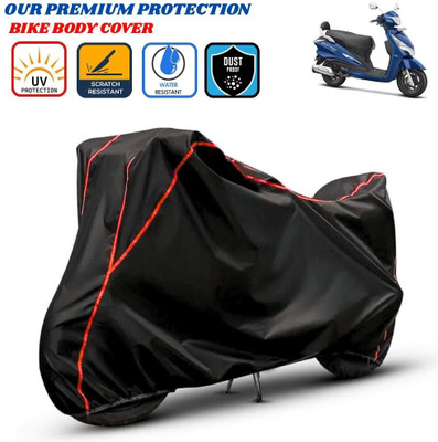 Delphinium Waterproof Two Wheeler Cover for Hero(MotoCorp Destini 125, Black, Red)