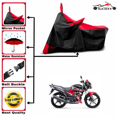 KEDIT Two Wheeler Cover for Yamaha(SS 125, Red, Black)