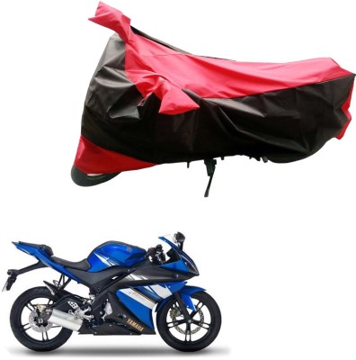 Mdstar Waterproof Two Wheeler Cover for Yamaha(Gladiator, Black, Red)