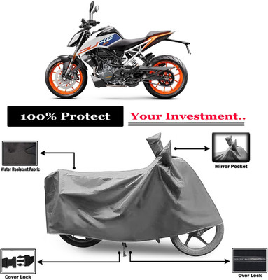 Amexride Two Wheeler Cover for KTM(125 Duke, Grey)