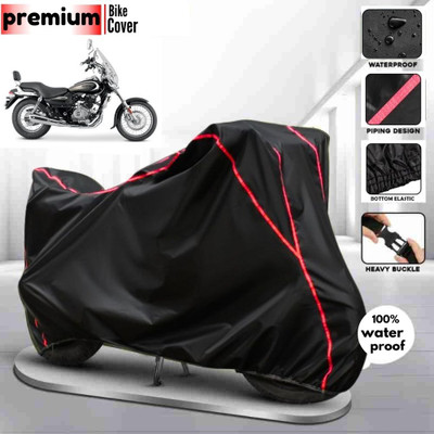 BOTAUTO Waterproof Two Wheeler Cover for Bajaj(Avenger 220 Street, Black, Red)