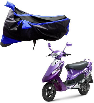 MADAFIYA Waterproof Two Wheeler Cover for TVS(Scooty Pep+, Black, Blue)