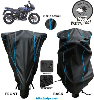 MADAFIYA Two Wheeler Cover for Bajaj(Pulsar 220 DTS-i, Black, Blue)