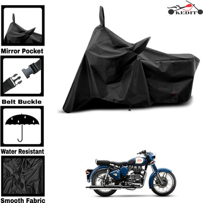 KEDIT Two Wheeler Cover for Royal Enfield(Bullet 500, Black)
