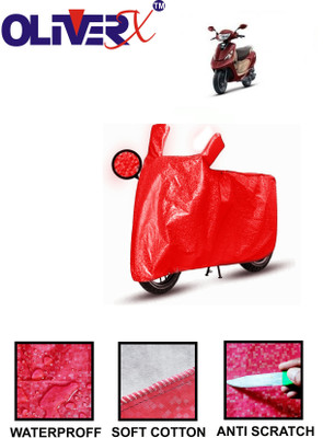 OliverX Waterproof Two Wheeler Cover for TVS(Scooty Zest BS6, Red)