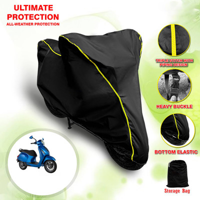 SThanaveX Waterproof Two Wheeler Cover for Bajaj(Chetak, Black)