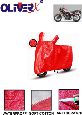 OliverX Waterproof Two Wheeler Cover for Honda(CB 400, Red)