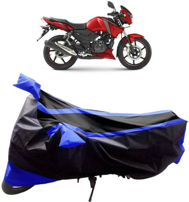 MADAFIYA Waterproof Two Wheeler Cover for TVS(Apache RTR 160, Black, Blue)