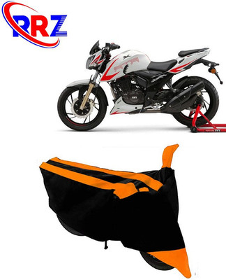 RRZ Waterproof Two Wheeler Cover for TVS(Apache RTR 200, Black, Orange)