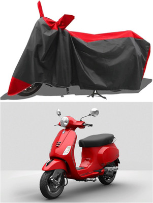 RAQTRO Waterproof Two Wheeler Cover for Vespa(Vespa, Black, Red)