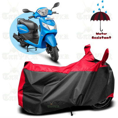 sowelar Waterproof Two Wheeler Cover for Hero(Pleasure, Black, Red)
