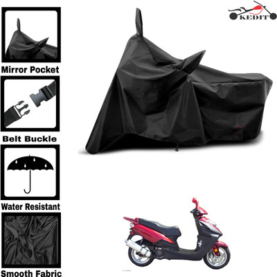 KEDIT Two Wheeler Cover for Mahindra(Flyte, Black)