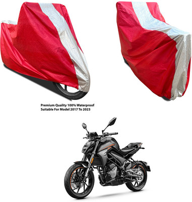 AutoGalaxy Waterproof Two Wheeler Cover for CFMoto(300NK, Silver, Red)